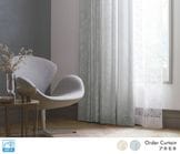 しっとりとした雰囲気のジャガード織りドレープカーテン「アネモネ」ライトグレー|厚地カーテン|オーダーカーテン