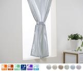 高い断熱率を持つラメレースカーテン「バリアジュエル」ブルー|レースカフェカーテン|オーダーカフェカーテン