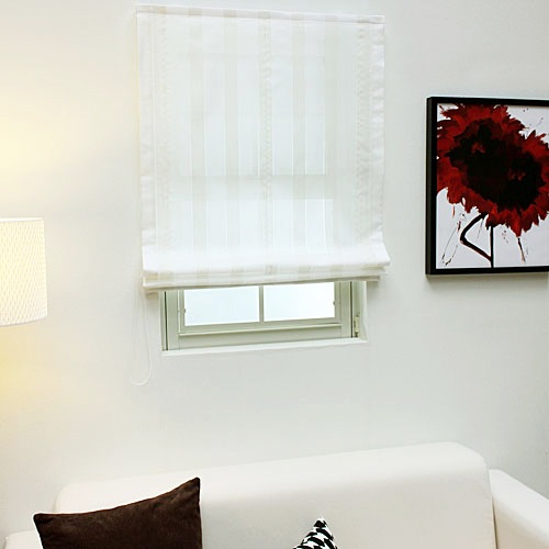 レース✕厚手カーテン　ダブルシェード　２窓　アイボリー　ローマンシェード レース✕厚手カーテン ダブルシェード 2窓 アイボリー ローマン