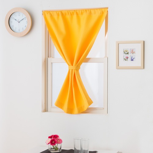 ポップなカラーのカジュアルなワッフルカフェカーテン「ワッフル