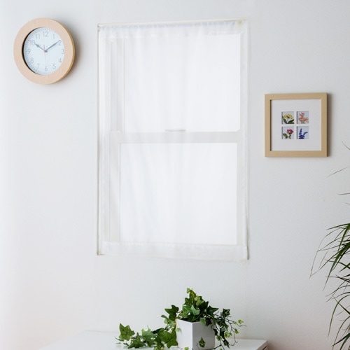 【オーダー専用】★カフェカーテンお作りします★（生地残:少） 外の景色をよく楽しめ、透け感がきれいなボイルレースカフェカーテン