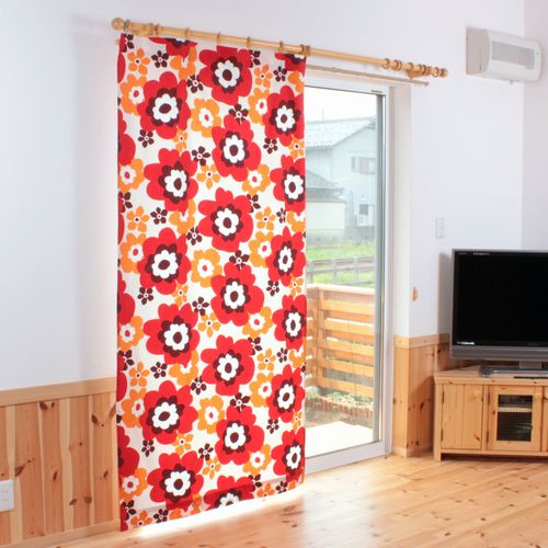 120cm 北欧 花柄おしゃれ ヨーロピアン 両面柄 花柄 オーダーカーテン