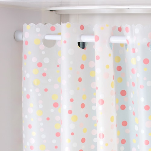 透けにくい浴室用水玉柄遮像カフェカーテン（幅140cm×丈60cm） | お