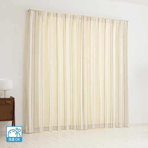 オーダーカーテン　ジャガード　アイボリー　(A4) 軽やかな印象のジャガードドレープカーテン Fiore「ヴェルセル