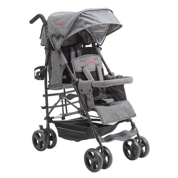 ベビー・子供用品買取販売キッズモール湘南/DUOシティ-HOP/二人用ベビーカー/２０２０年購入/レインカバー付き 新品2人乗りベビーカー タテ型 デュオシティHOP2 グレーデニム