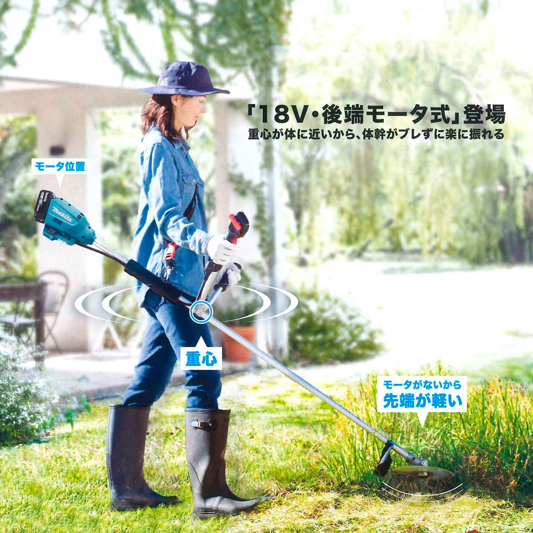 タナカ金物プロ-マキタ MUR195WDRG 充電式草刈機 230mm [2グリップ