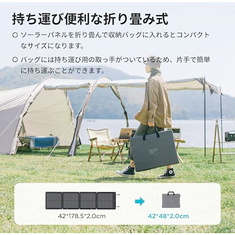 タナカ金物プロ-EcoFlow EFSOLAR110N 110Wソーラーパネル 【正規