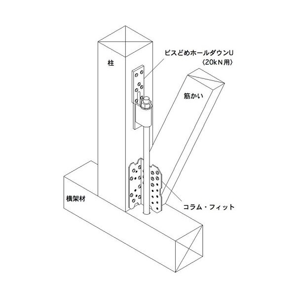 タナカ金物プロ-タナカ ビスどめホールダウンU20kN用 AF414600