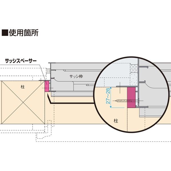 フクビ サッシスペーサー10 (100個入) SUS10｜タナカ金物プロ