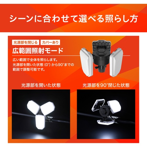 タナカ金物プロ-アイリスオーヤマ ILW-60GWC 配光可変型LEDクリップ