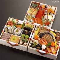 京料理 濱登久 三段重(4〜5人前)44品目(お節)【はまとく】【お届け：12月31日】【送料無料】【おせち2024♪】【クール便】【代引不可】