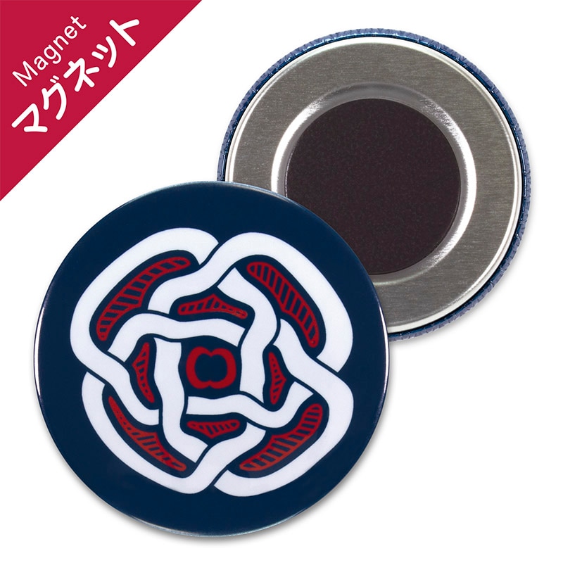 缶マグネット　アイヌ文様　イタ・紺