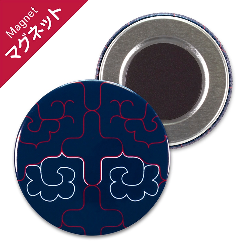 缶マグネット　アイヌ文様　チヂリ