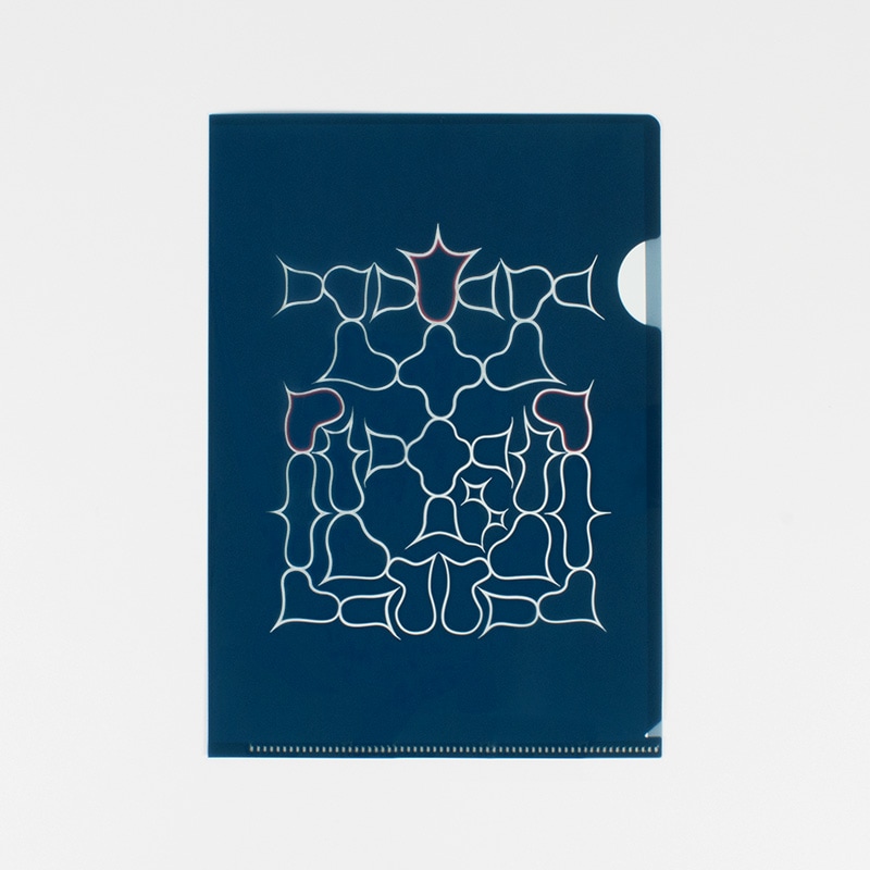 A5クリアファイル アイヌ文様(チヂリ 紺)