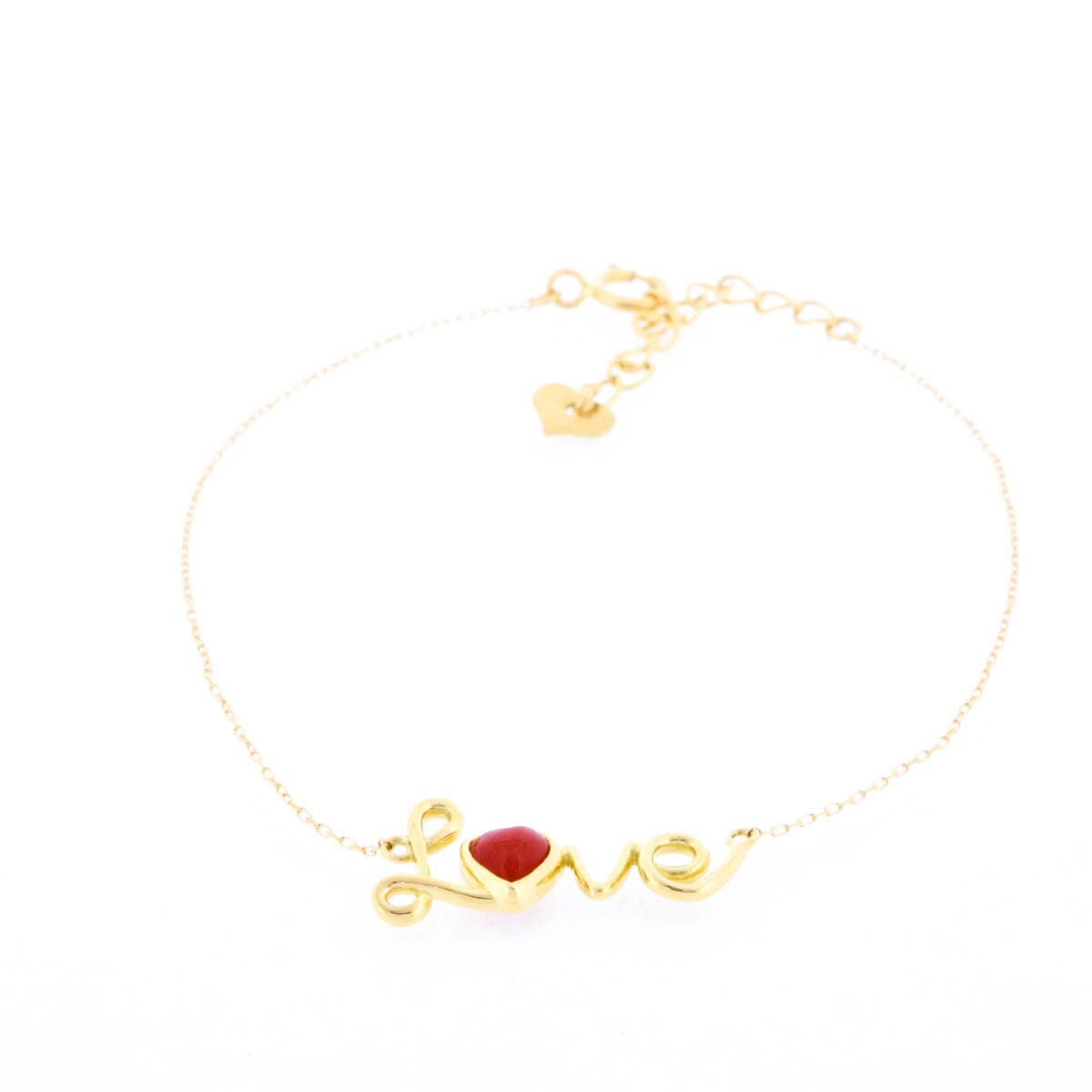 K18YG 赤珊瑚 ブレスレット LOVE ハート アルファベット | | JEWELRY 