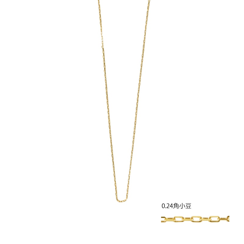 K18/PT/K10 0.24角小豆40㎝　アジャスター付き