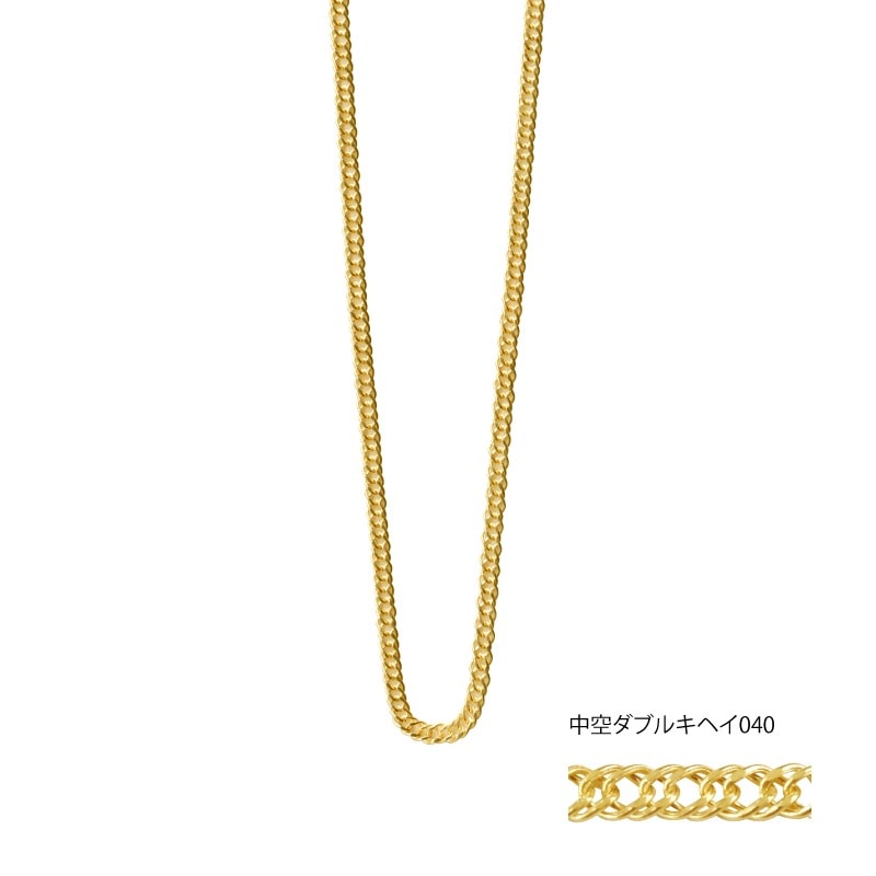 K18YG　中空ダブル喜平040　40㎝