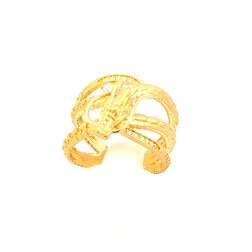 PT900 K18YG K18PG DRAGON Ring 0.16ct