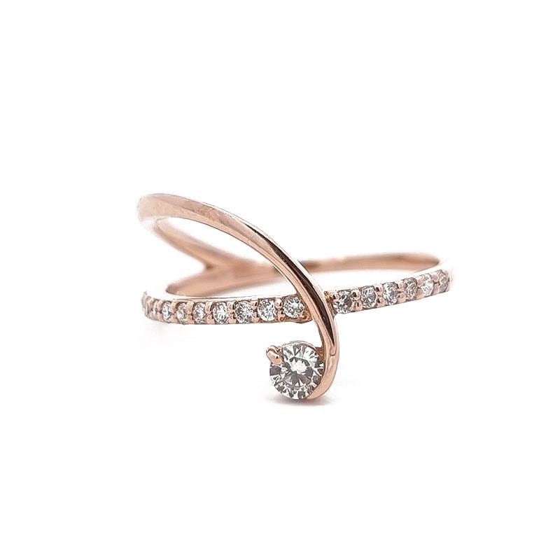 K18PG ダイヤモンド ピンキーリング 