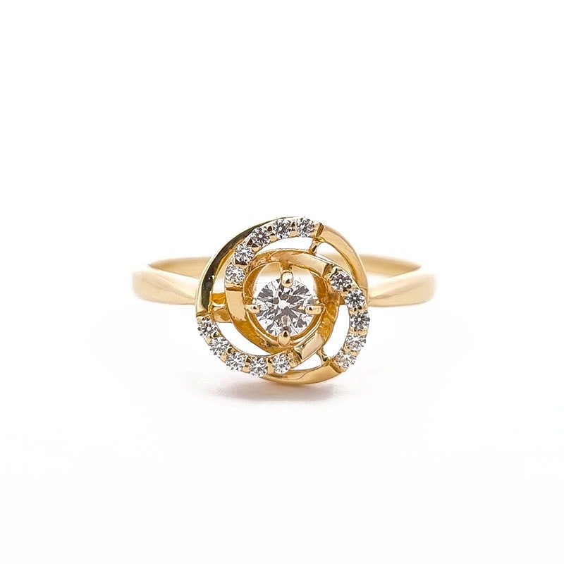 ダイヤモンド リング  K18YG K18PG