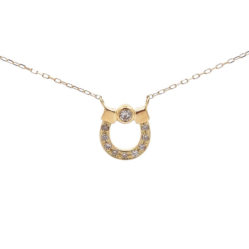 K18YG ダイヤモンド ペンダントネックレス