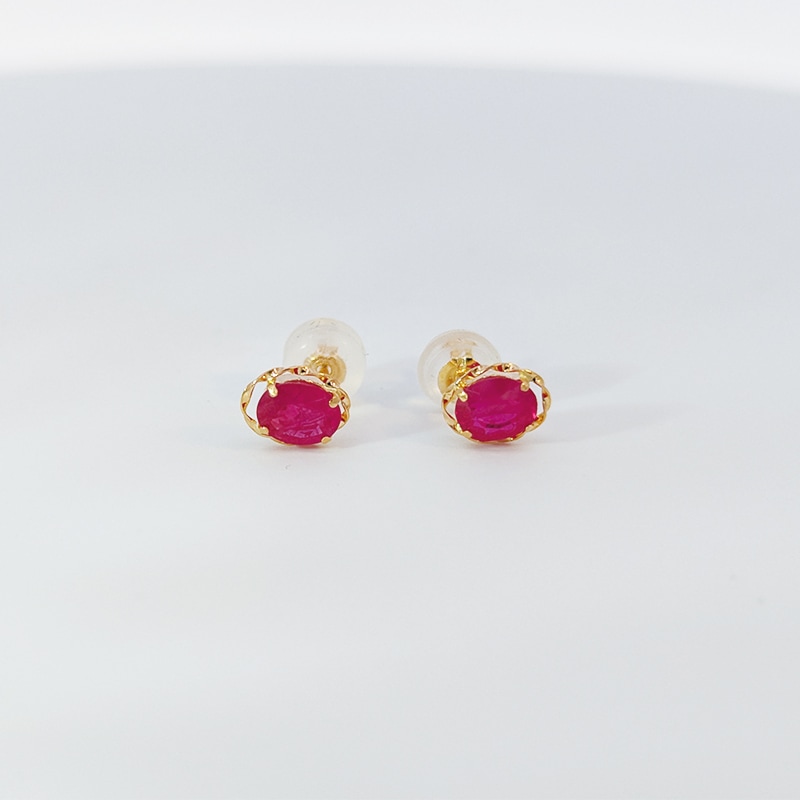 K18YG ルビー ピアス
