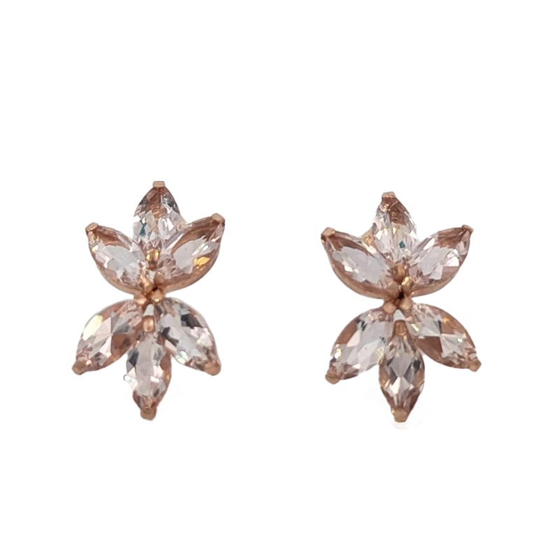 K18YG モルガナイト フラワーピアス | | JEWELRY VALLEY｜ジュエリー