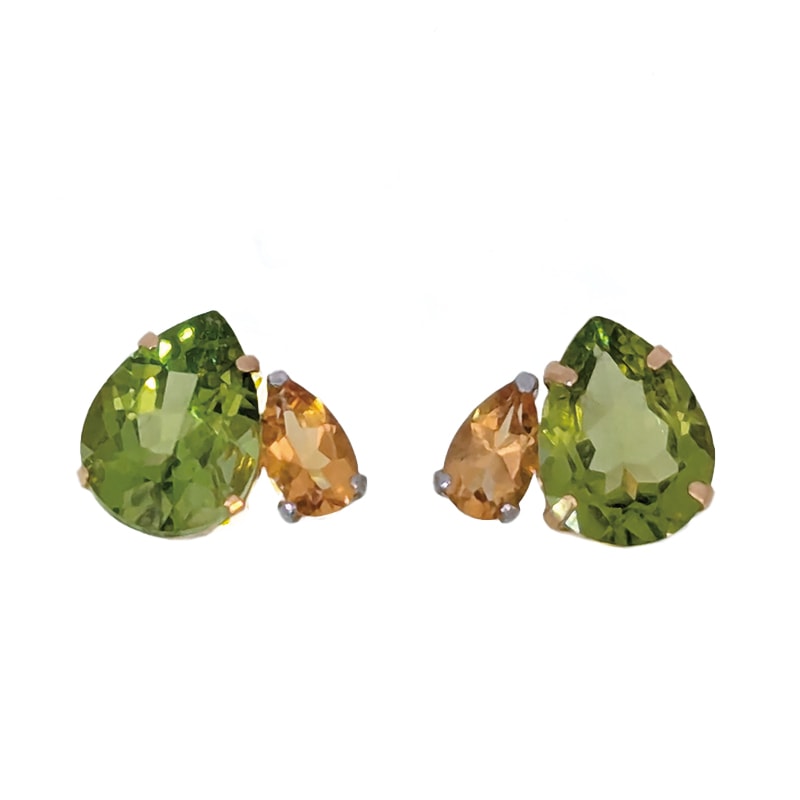 K18YG/PT ペリドット シトリンピアス | | JEWELRY VALLEY｜ジュエリー
