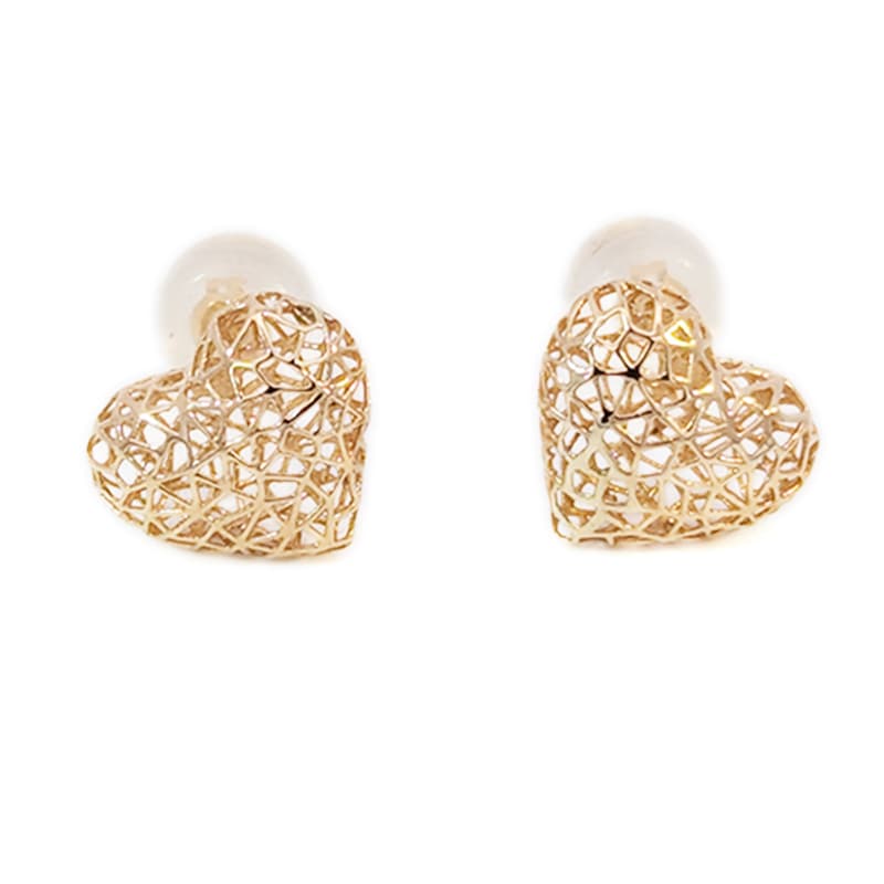 K18YG 地金透かしハートピアス | | JEWELRY VALLEY｜ジュエリーバレー