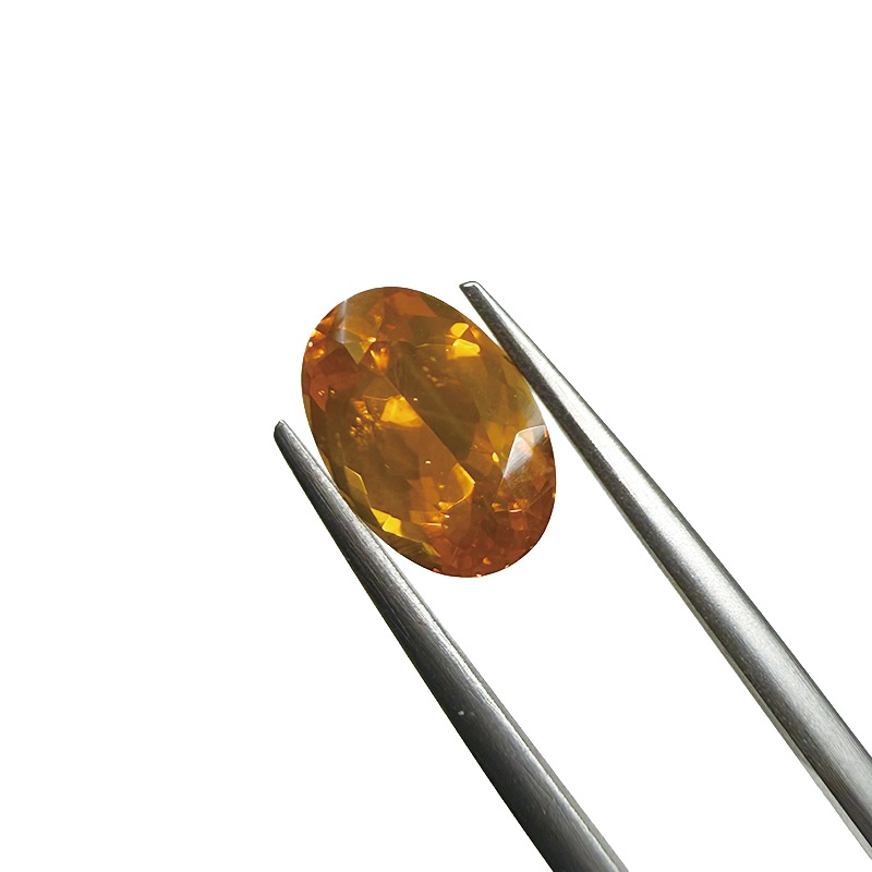 10008873：オレンジジルコン(シルキー)　OV　11.5ｘ7.9ｍｍ　4.55ct