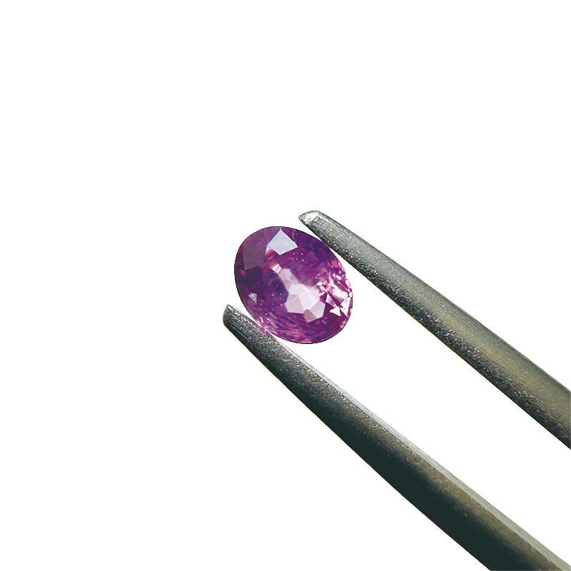 パープルサファイア OV4.8×3.7mm 0.44ct シルキー