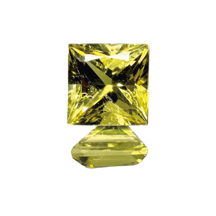 10009798：カナリートルマリン　(日独ソーティング付き)　SQ　4.17×4.16ｍｍ　0.416ct