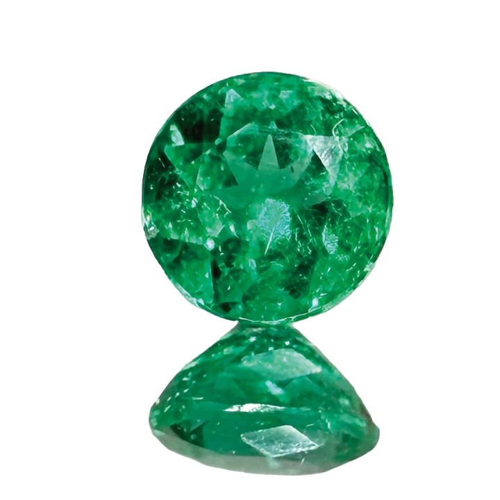 10009884：エメラルド(コロンビア産)　RD　3.92×3.92ｍｍ　0.217ct　宝石貴金属ソーティング付き