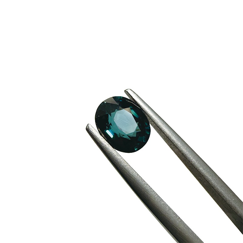 10008676：ラグーントルマリン(日独ソーティング付き)　OV　7.07×5.82ｍｍ　1.249ct