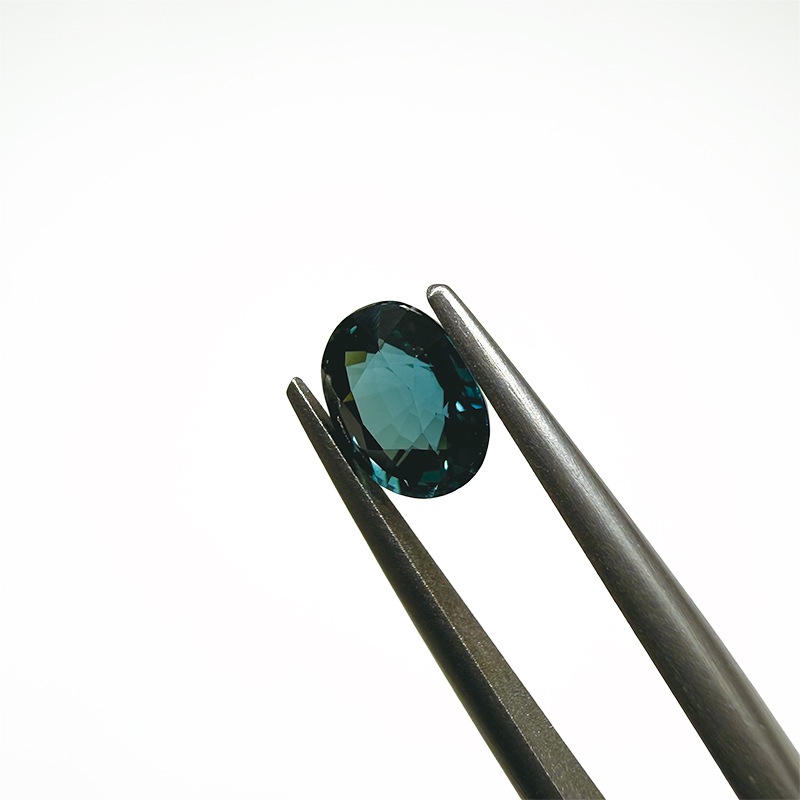 10008676：ラグーントルマリン(日独ソーティング付き)　OV　7.07×5.82ｍｍ　1.249ct