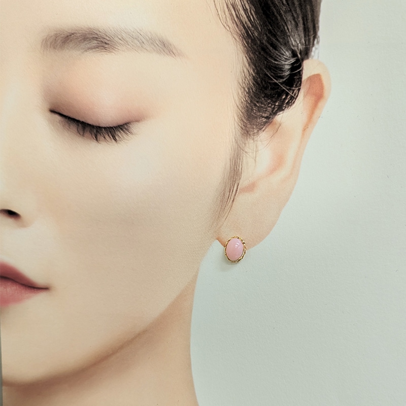 K18YG ピンクオパールピアス | | JEWELRY VALLEY｜ジュエリー