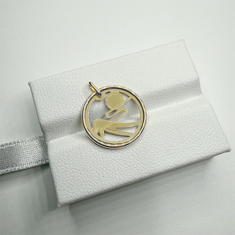 透かし　レーザーコイン『富士山と月』Sサイズ