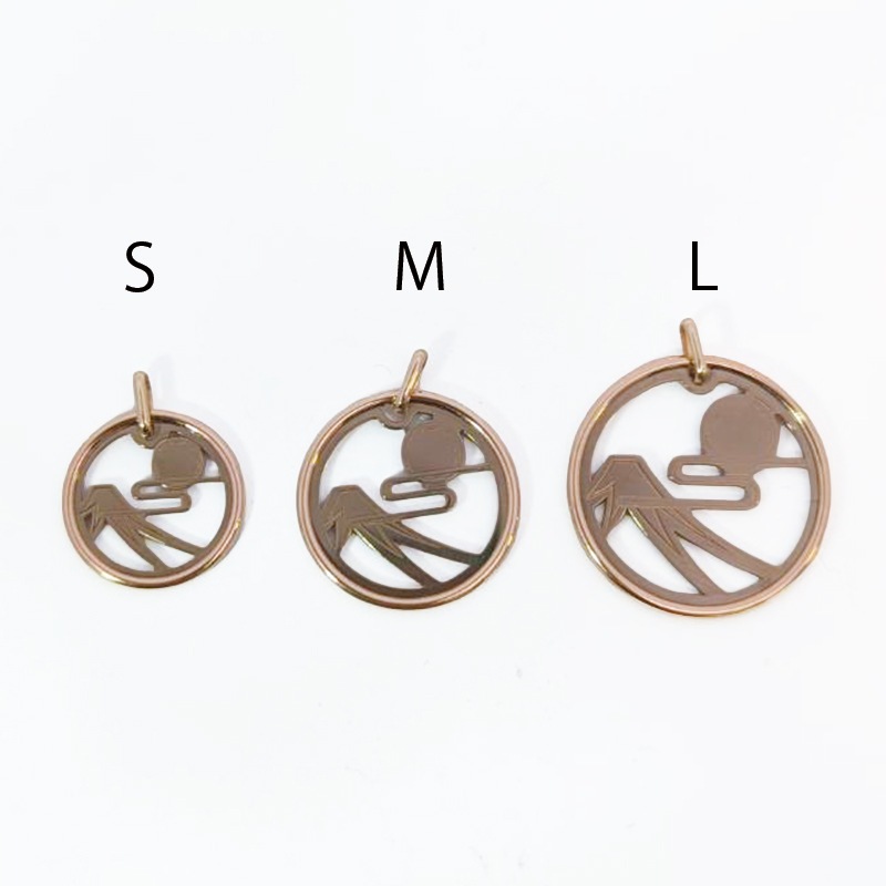 透かし　レーザーコイン『富士山と月』Sサイズ