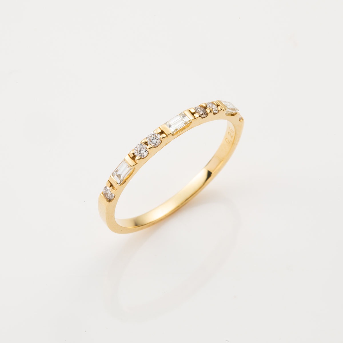 K18YG ダイヤモンド0.2ct リング バケットダイヤ×ラウンドダイヤ
