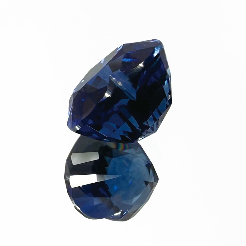 10008114：コーンフラワーサファイア 6.4×5.8mm 1.33ct　AIGS鑑別書付き