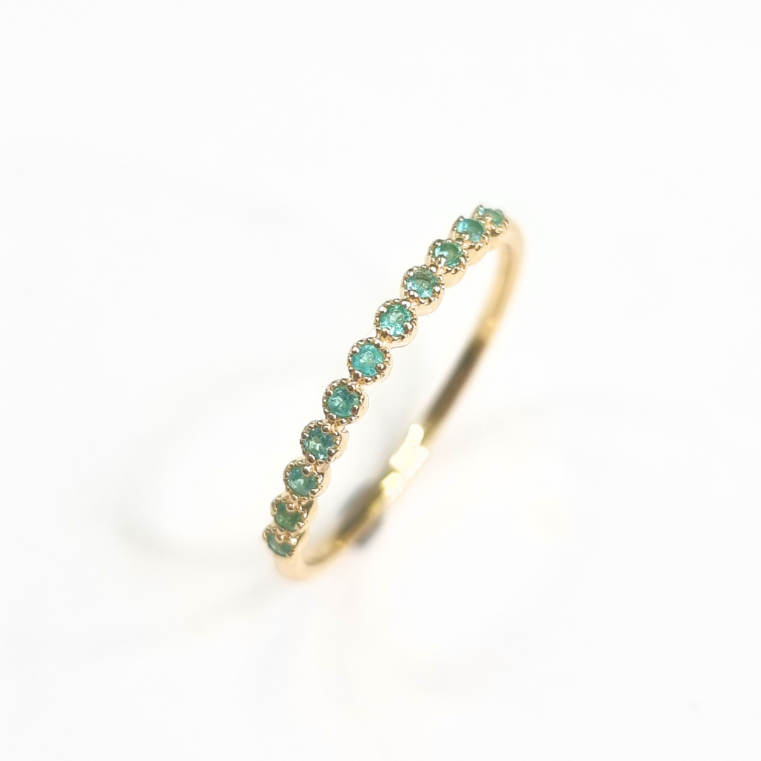 K18YGパライバトルマリンリング