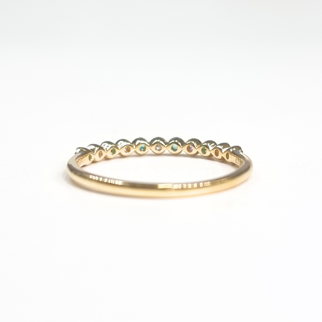 K18YG パライバトルマリン/ダイヤモンド リング