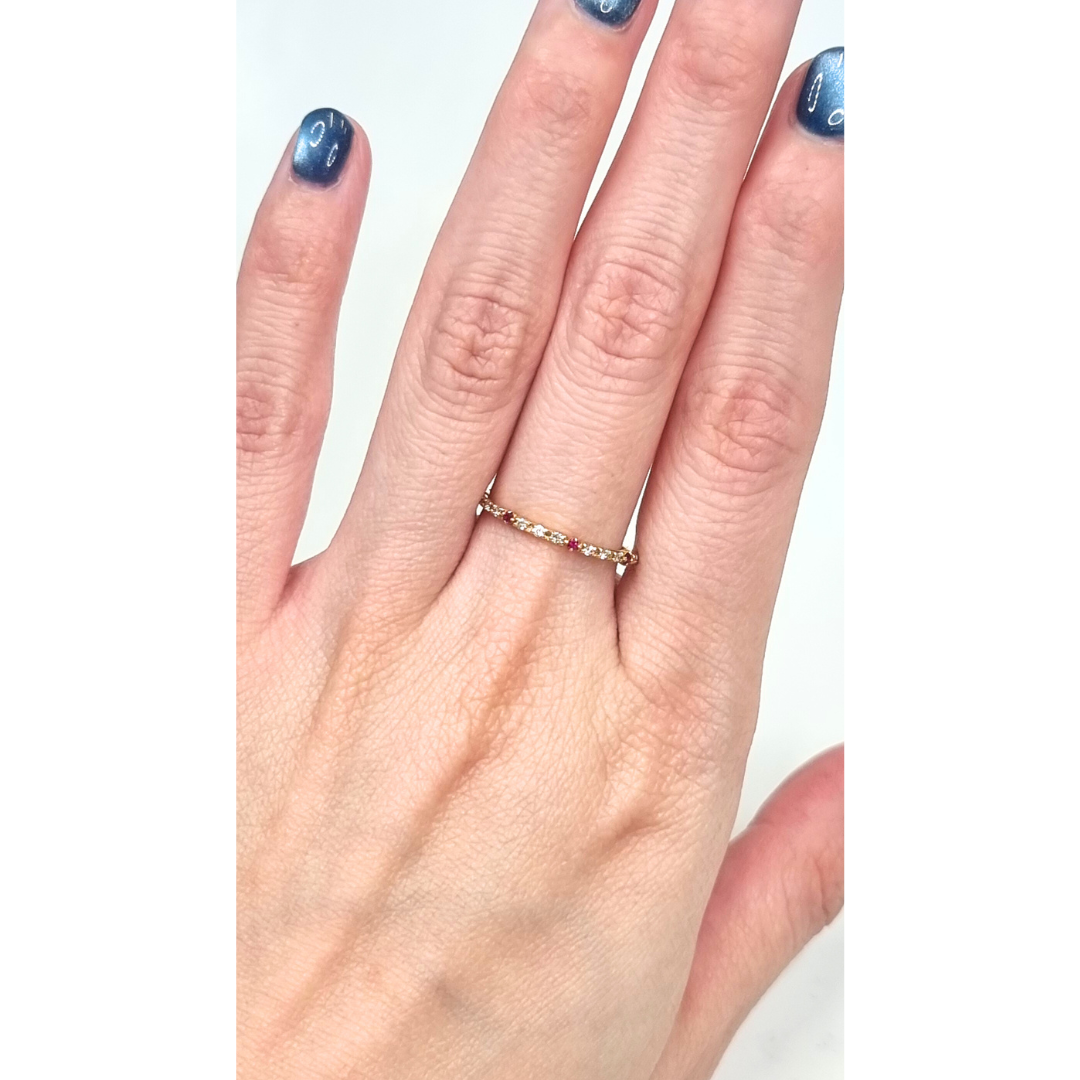 K18YG ルビー/ダイヤモンド リング