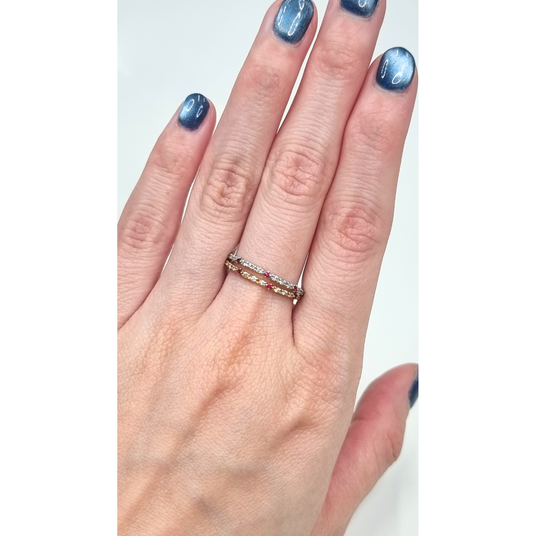 K18YG ルビー/ダイヤモンド リング