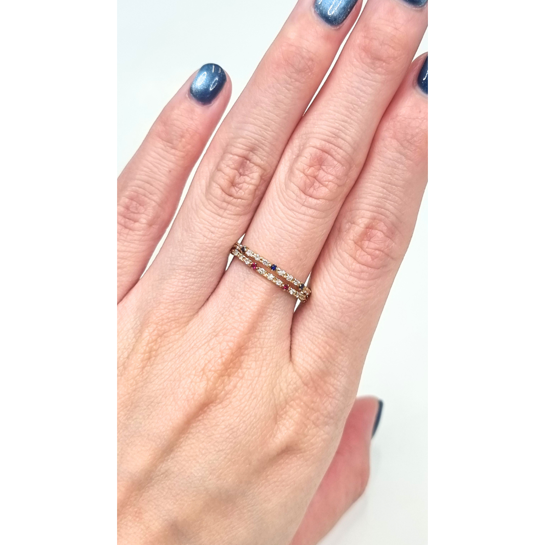 K18YG ルビー/ダイヤモンド リング