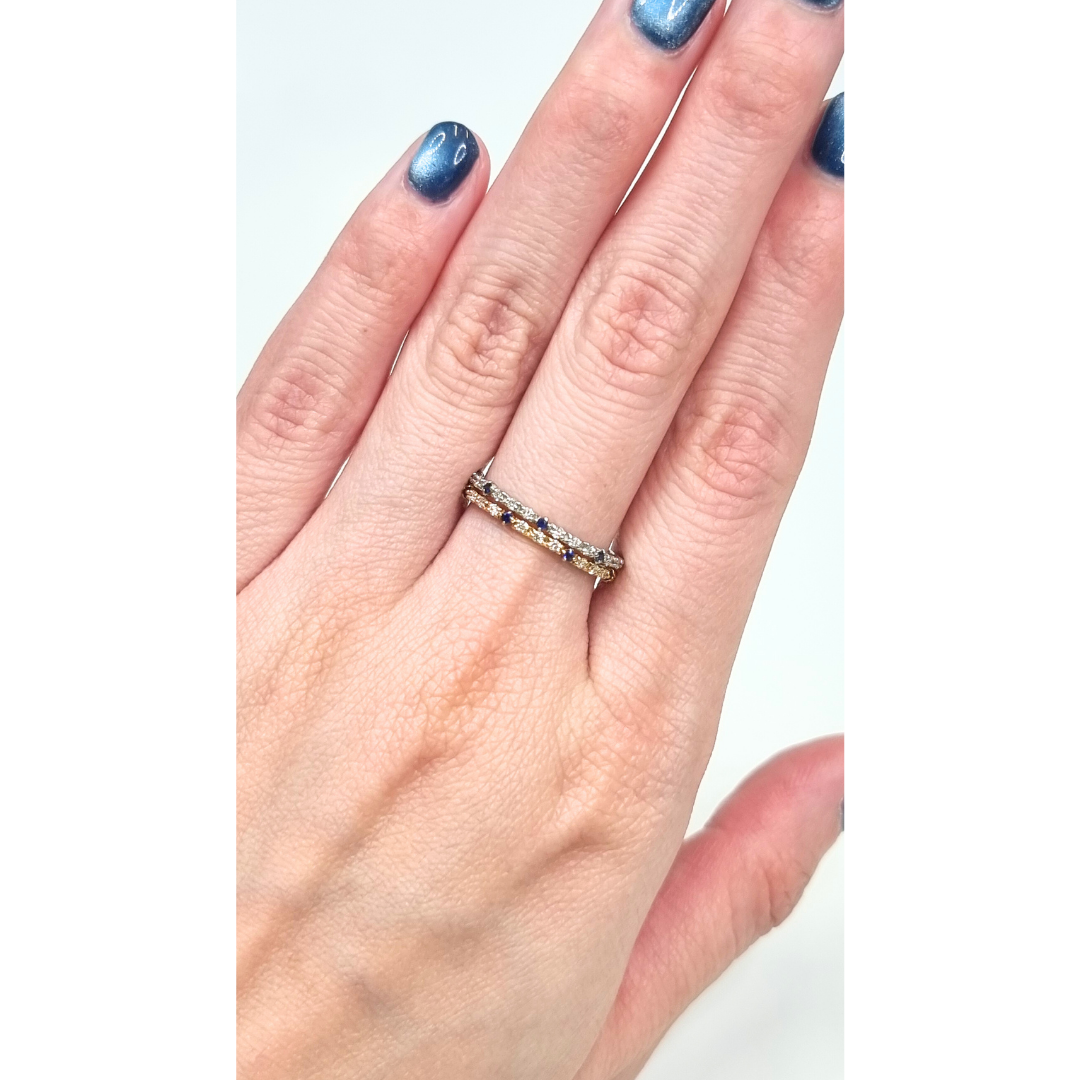 K18YG　サファイア/ダイヤモンド リング