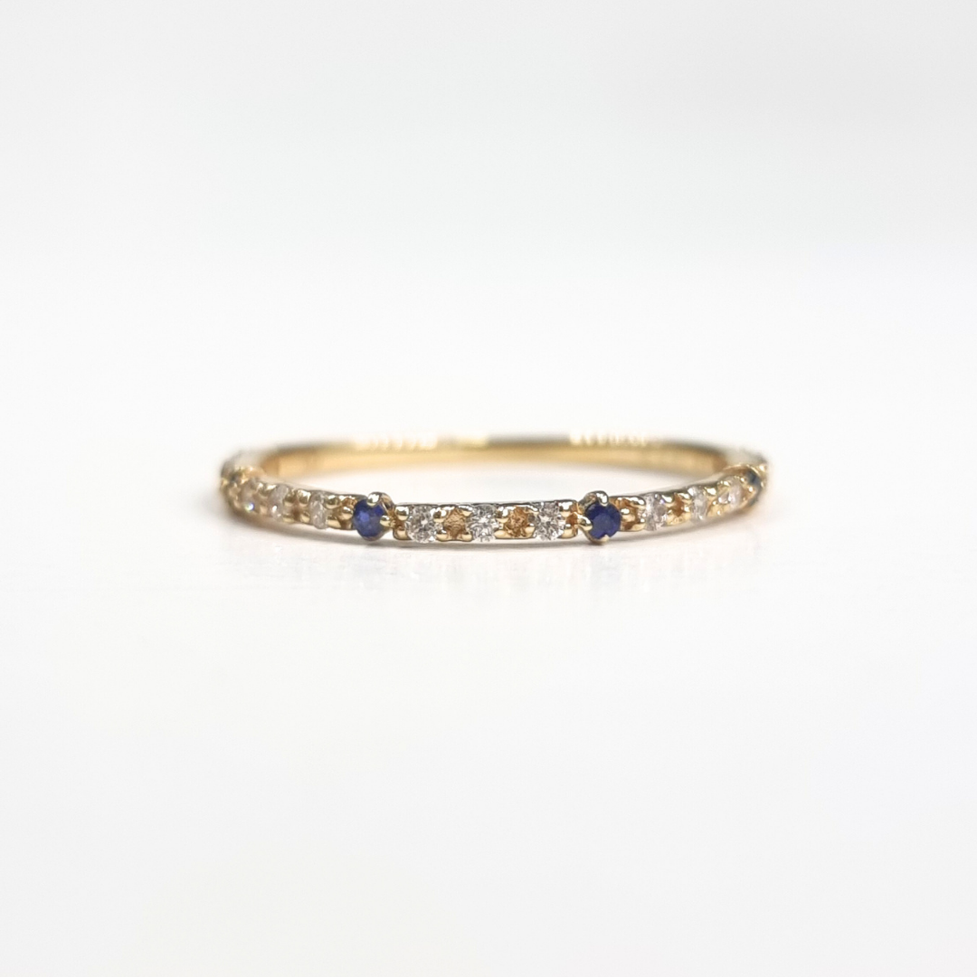 K18YG サファイア/ダイヤモンド リング