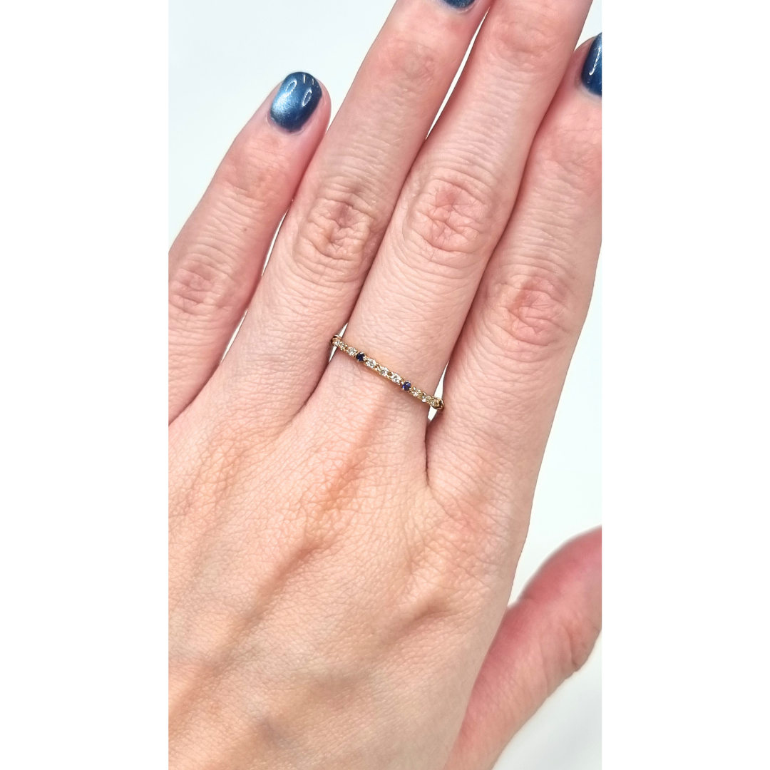 K18YG サファイア/ダイヤモンド リング