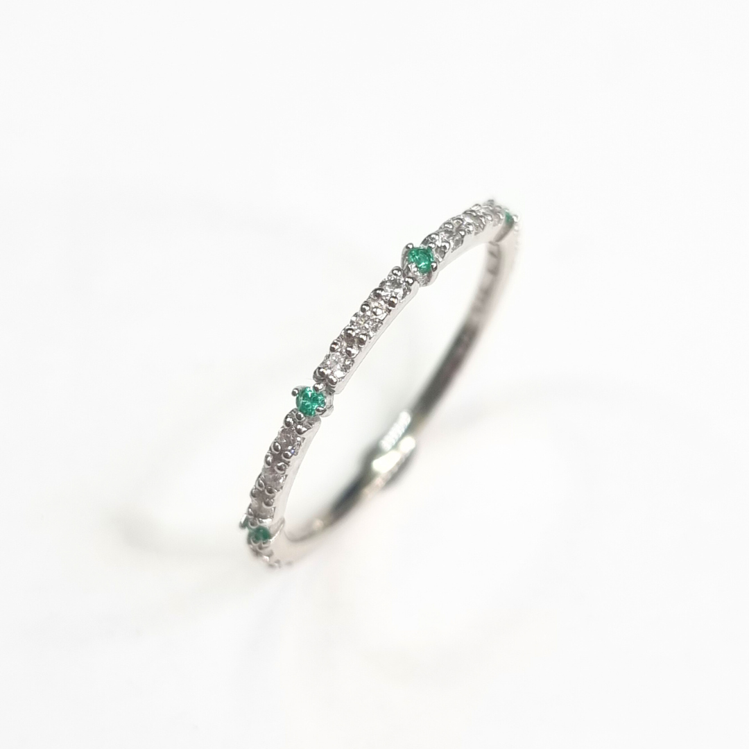 PT950 エメラルド/ダイヤモンド リング