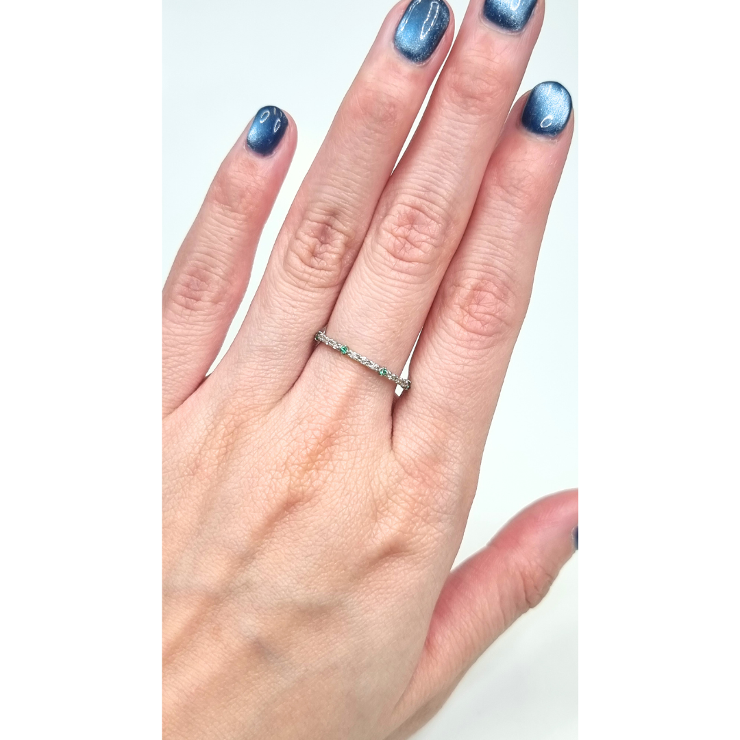 PT950 エメラルド/ダイヤモンド リング